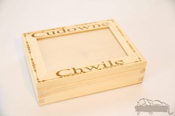 Drewniane pudełko na koperty ślubne małe-grawer 16