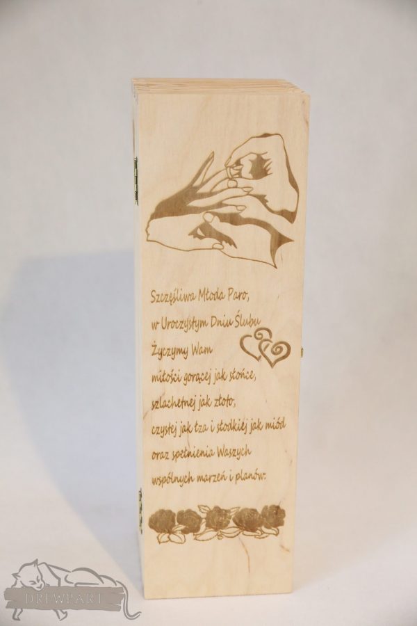 Drewniane pudełko na koperty ślubne małe-grawer 6